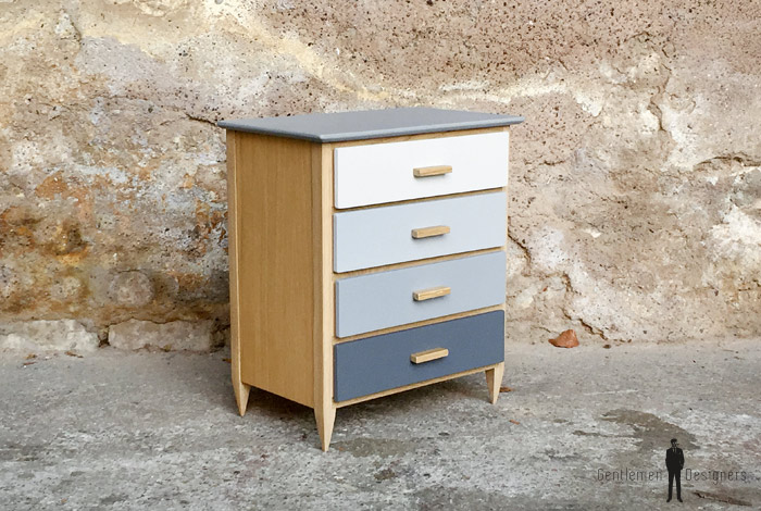 Mini meuble commode à bijoux, fait main, gris et chêne ~ Mini Commode Bois Mini meuble commode à bijoux, fait main, gris et chêne ~ Mini Commode Bois