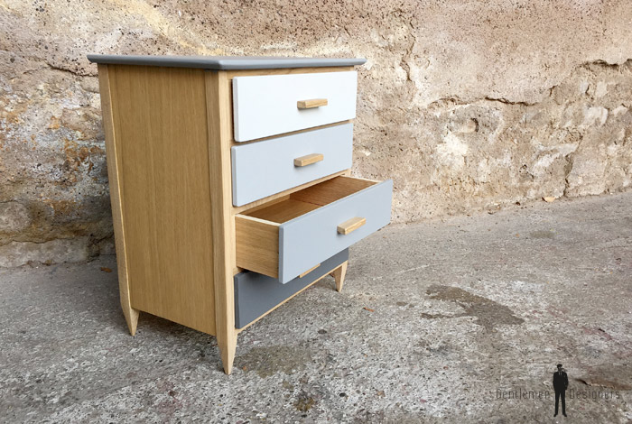 Mini meuble commode à bijoux, fait main, gris et chêne ~ Mini Commode Bois Mini meuble commode à bijoux, fait main, gris et chêne ~ Mini Commode Bois
