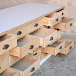 Comptoir ancien bois magasin boutique bar caisse clair tiroir