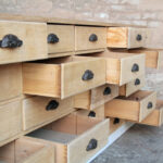 Comptoir ancien bois magasin boutique bar caisse clair tiroir