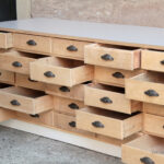 Comptoir ancien bois magasin boutique bar caisse clair tiroir