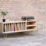 Meuble vinyle bois clair bac disquaire dj bag sur mesure made in france paris lyon strasbourg