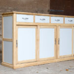 Comptoir ancien bois magasin boutique bar caisse clair tiroir