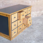 Comptoir ancien bois magasin boutique bar caisse clair tiroir