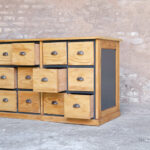 Comptoir ancien bois magasin boutique bar caisse clair tiroir