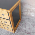 Comptoir ancien bois magasin boutique bar caisse clair tiroir