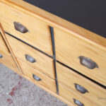 Comptoir ancien bois magasin boutique bar caisse clair tiroir