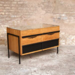 Comptoir ancien bois magasin boutique optique caisse clair tiroir