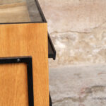 Comptoir ancien bois magasin boutique optique caisse clair tiroir
