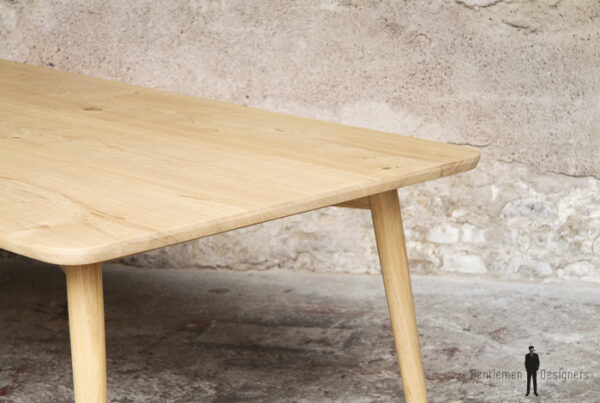 Table chene massif made in france grande scandinave pieds compas