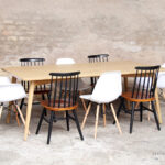 Table chene massif made in france grande scandinave pieds compas