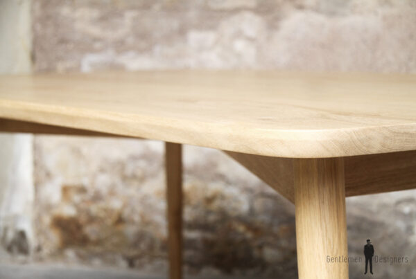 Table chene massif made in france grande scandinave pieds compas