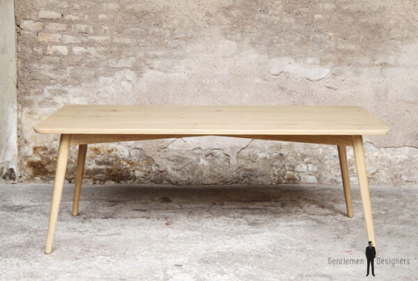 Table chene massif made in france grande scandinave pieds compas