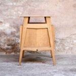 Bureau vintage 3 tiroirs, plateau Formica blanc
