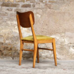 Lot de 6 chaises vintage scandinave teck et velours