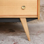Commode vintage chêne clair, rénovée, 3 tiroirs