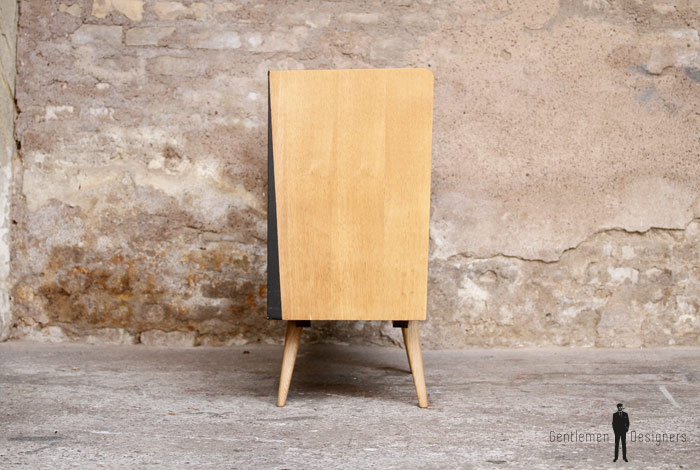 Commode vintage chêne clair, rénovée, 3 tiroirs