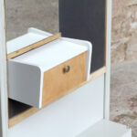 Meuble entrée miroir porte manteau vide poche