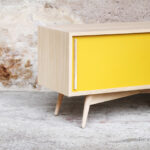 Meuble tv hifi made in france vintage sur mesure chene clair