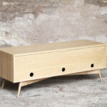 Meuble tv hifi made in france vintage sur mesure chene clair