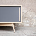 Meuble tv hifi made in france vintage sur mesure chene clair