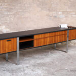 Meuble vinyle enfilade scandinave vintage teck