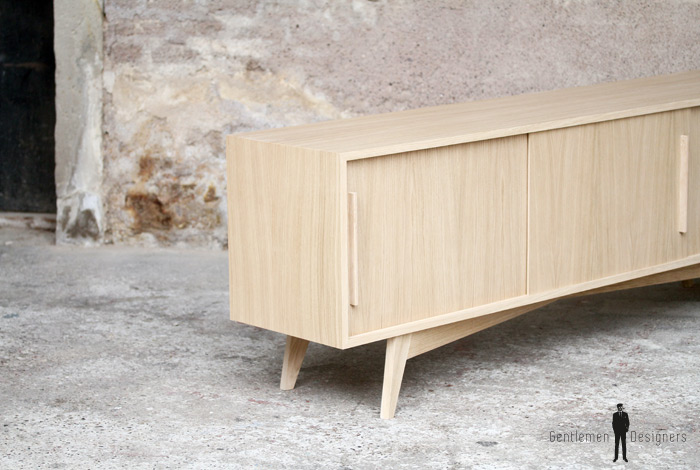 meuble hifi tv bois chêne, made in France, sur-mesure