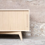 meuble hifi tv bois chêne, made in France, sur-mesure