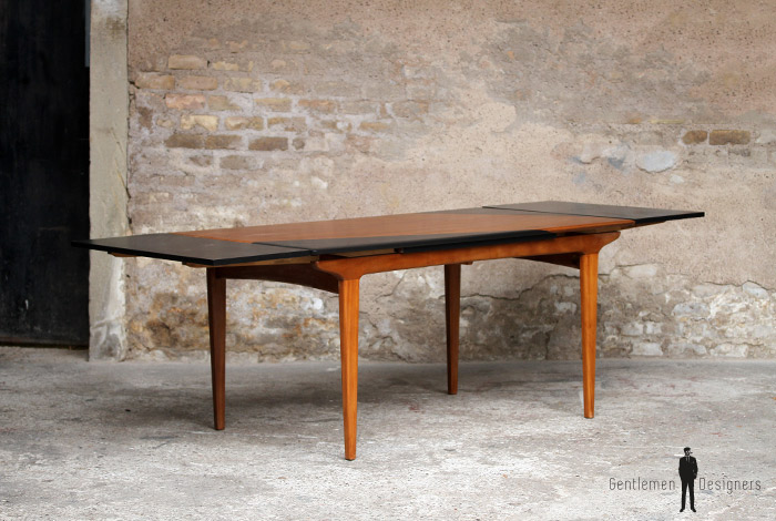 Table vintage scandinave teck graphique rallonge