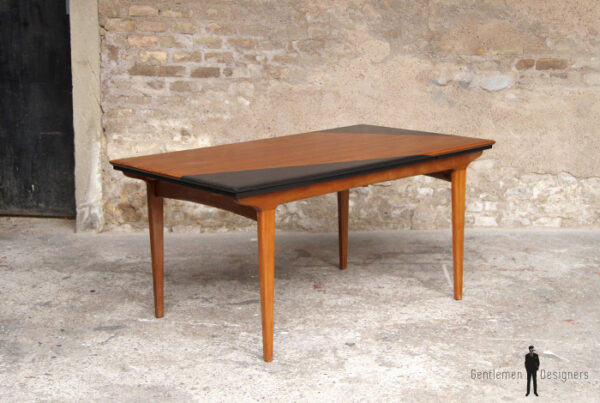 Table vintage scandinave teck graphique rallonge