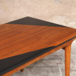 Table vintage scandinave teck graphique rallonge
