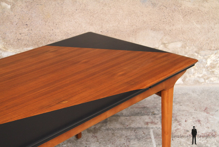 Table vintage scandinave teck graphique rallonge