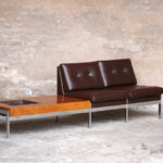 Banquette 2 places canapé scandinave chrome bac plante décoration