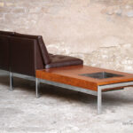 Banquette 2 places canapé scandinave chrome bac plante décoration