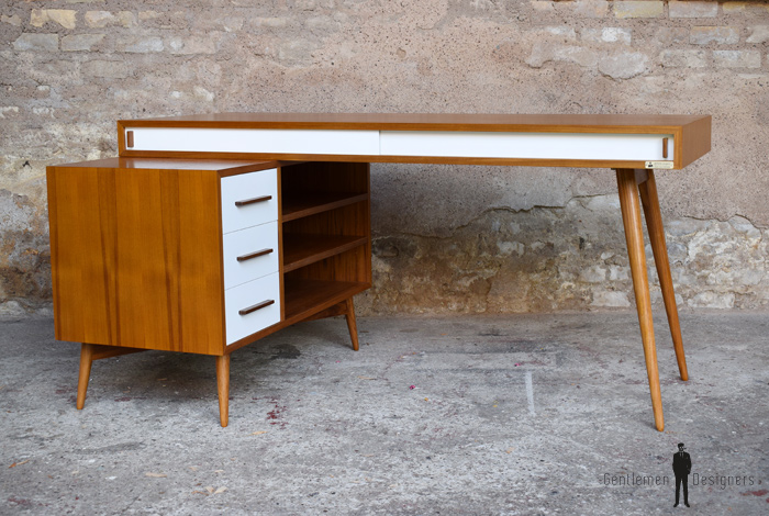 Bureau teck scandinave sur mesure bois