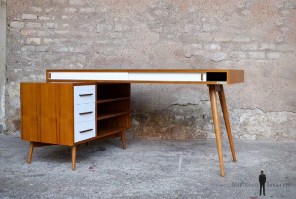 Bureau teck scandinave sur mesure bois