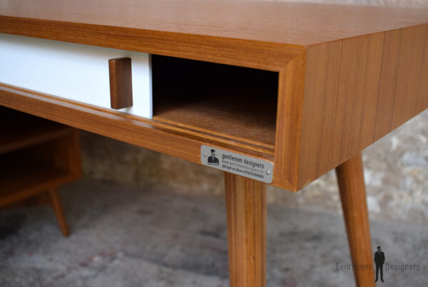 Bureau teck scandinave sur mesure bois