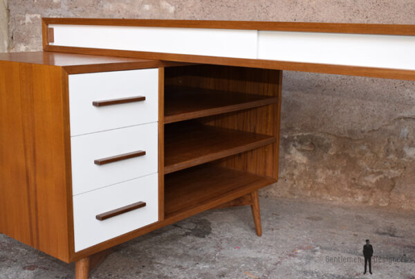 Bureau teck scandinave sur mesure bois