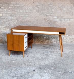 Bureau teck scandinave sur mesure bois