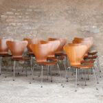 10 chaises vintage scandinave teck, Fritz Hansen, Jacobsen, n°7