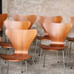 10 chaises vintage scandinave teck, Fritz Hansen, Jacobsen, n°7