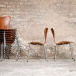 10 chaises vintage scandinave teck, Fritz Hansen, Jacobsen, n°7