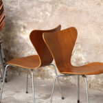 10 chaises vintage scandinave teck, Fritz Hansen, Jacobsen, n°7