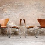 10 chaises vintage scandinave teck, Fritz Hansen, Jacobsen, n°7