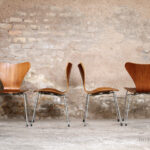 10 chaises vintage scandinave teck, Fritz Hansen, Jacobsen, n°7