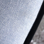 Rocking chair noir vintage bois, style Tapiovaara, galette en tissu