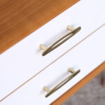 Paire de chevets vintage bois, scandinave, tiroirs blanc
