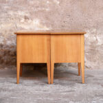 Paire de chevets vintage bois, scandinave, tiroirs blanc