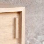 Console entree meuble vide poche haut porte coulissante chine clair bois