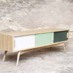 Meuble hifi tv bas vintage bois sur-mesure made in france